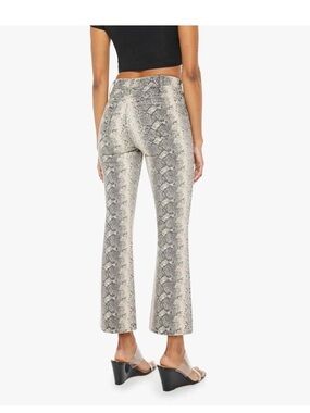 NWT MOTHER The Hustler Flood Jeans in Boa Babe Snake Print Size 24